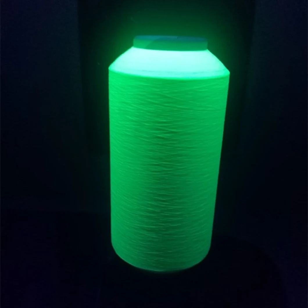 Wholesale Functional Yarn Glows in The Dark 75D/36f DTY Phosphorescent Effect Ribbon Yarn